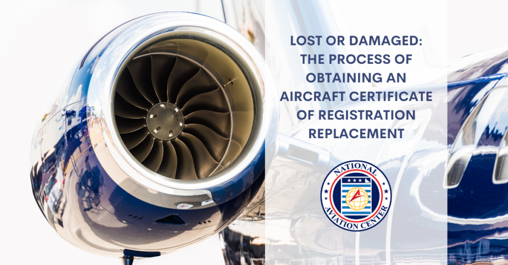 aircraft certificate of registration replacement