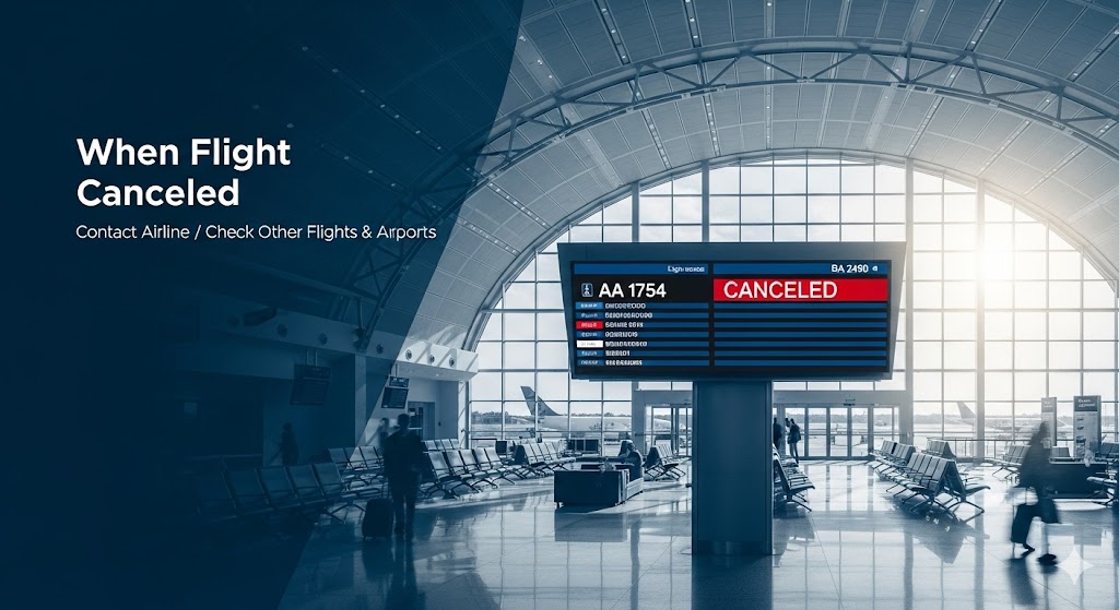 FAA registration portal advice on what to do when your flight is canceled. 